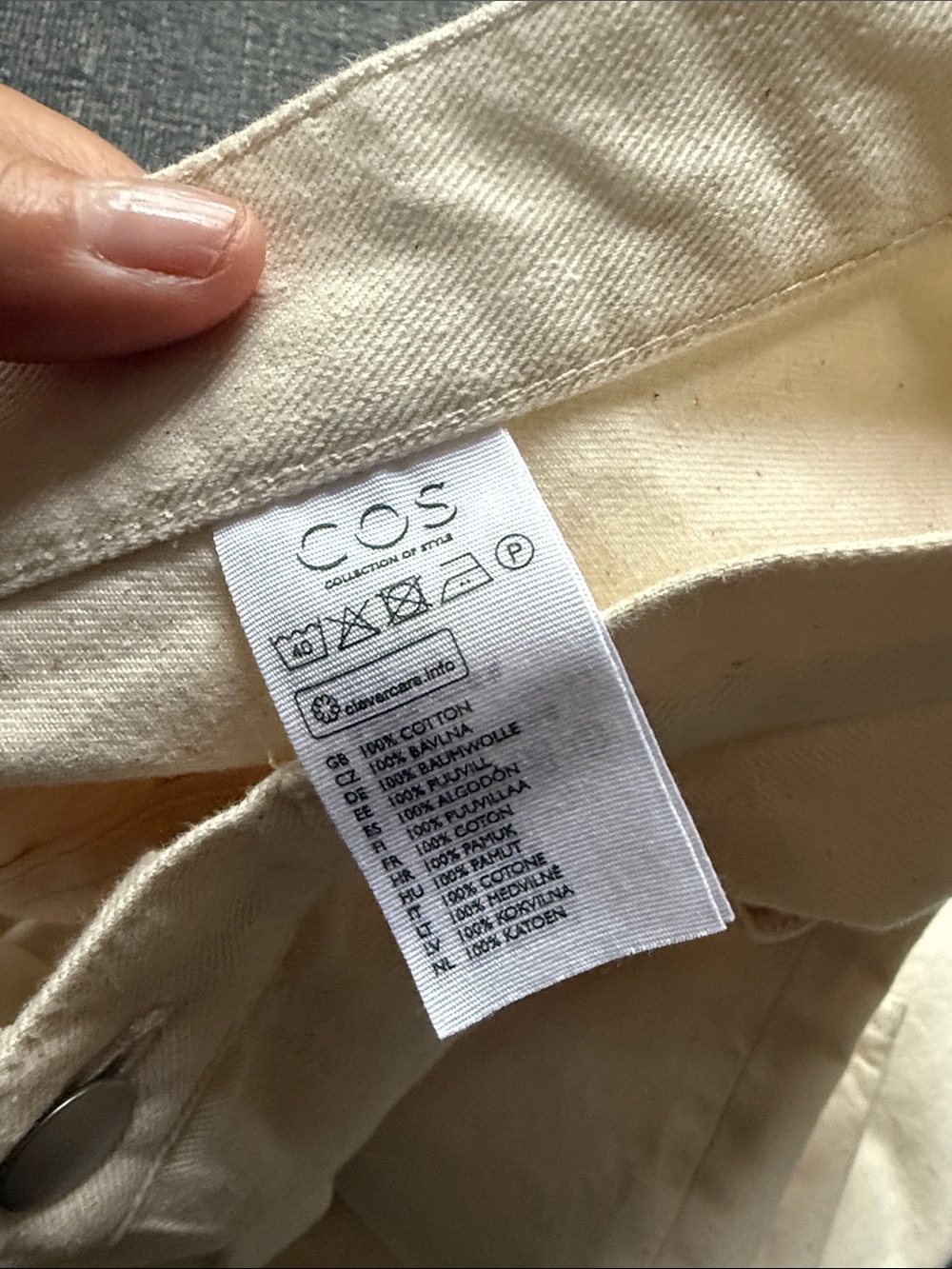 NWOT COS Bay Barrel Leg Jeans Cream White - Sz 10 - Picture 9 of 9